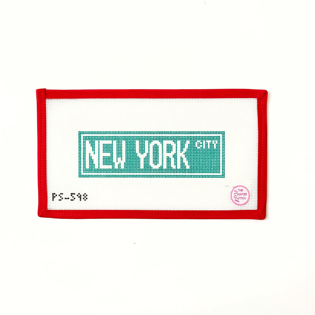 NYC Street Sign: 13 MeshPainted StitchCanvasThe Red Thread Atelier