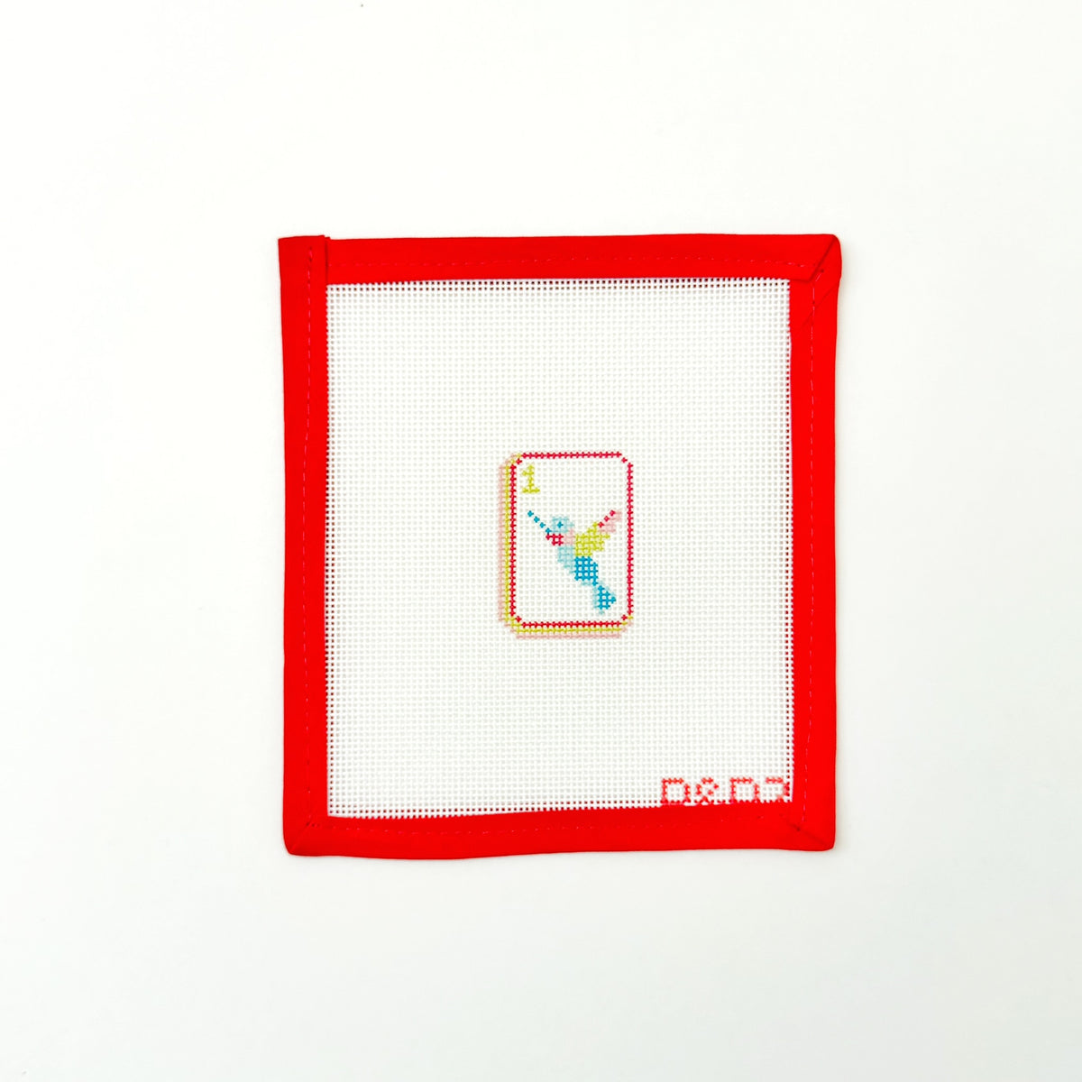Bam Bird Mahj Tile MiniPenny and PennyCanvasThe Red Thread Atelier