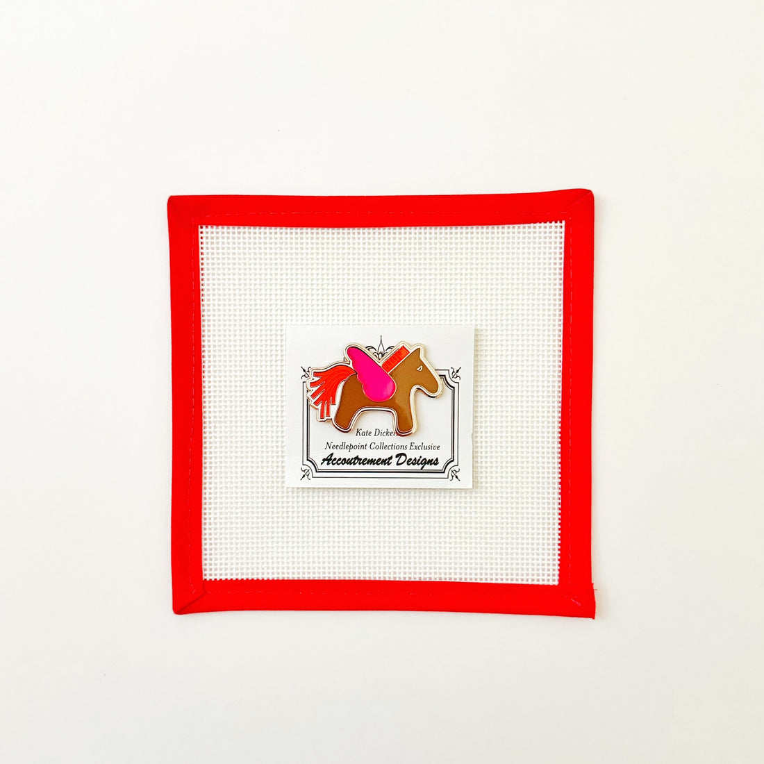 Hermès Pegasus Needleminder - Brown with Orange &amp; MagentaKate DickersonNeedle MinderThe Red Thread Atelier
