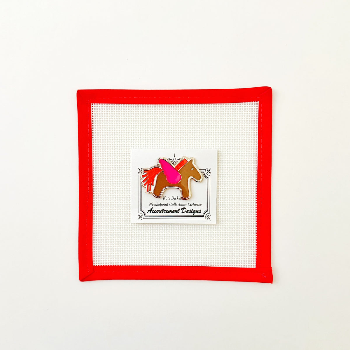 Hermès Pegasus Needleminder - Brown with Orange &amp; MagentaKate DickersonNeedle MinderThe Red Thread Atelier