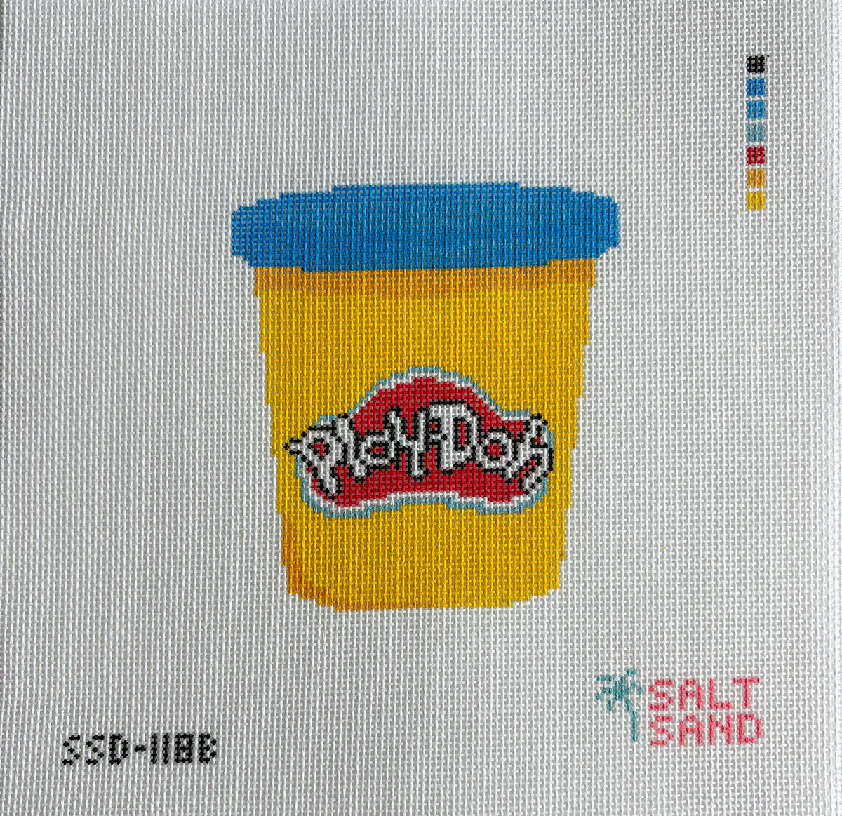 Play-Doh Blue needlepoint canvas by Salt &amp; Sand Designs