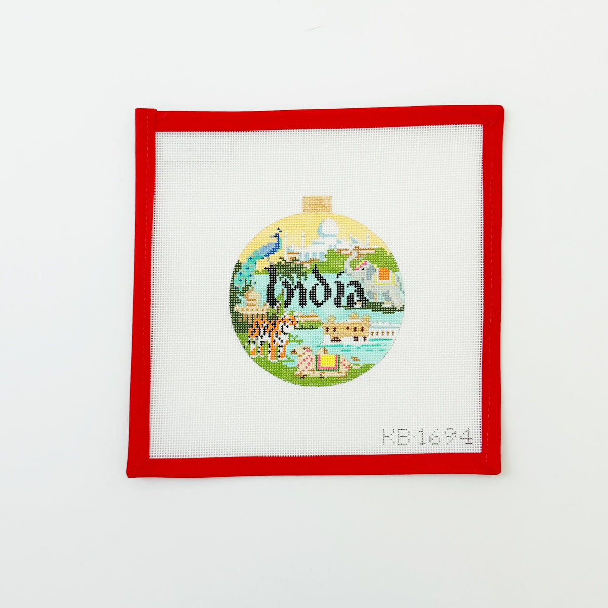 Travel Round - IndiaBradley NeedlepointCanvasThe Red Thread Atelier