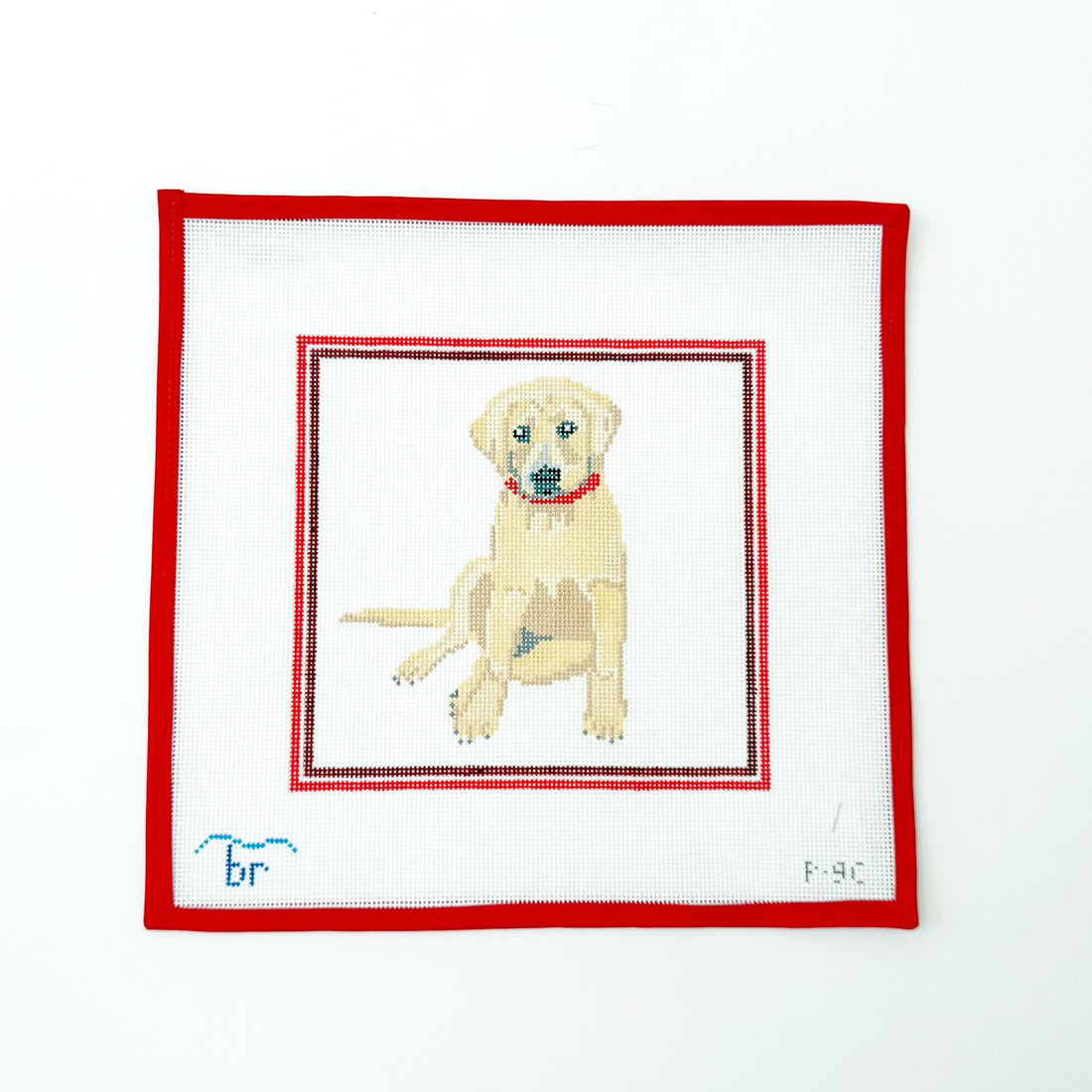 Yellow Lab - Red FrameBlue Ridge StitcheryCanvasThe Red Thread Atelier