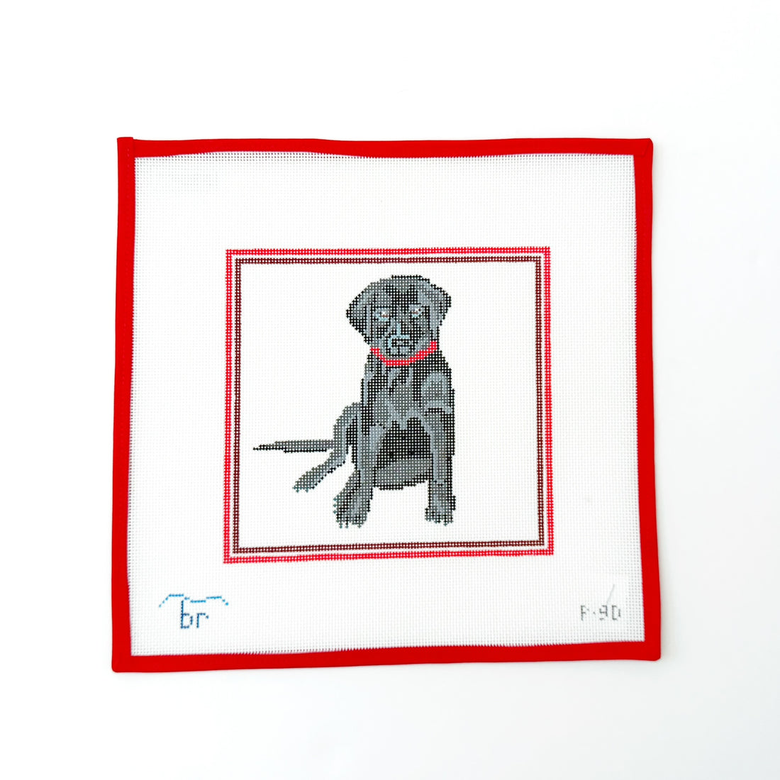 Black Lab - Red FrameBlue Ridge StitcheryCanvasThe Red Thread Atelier