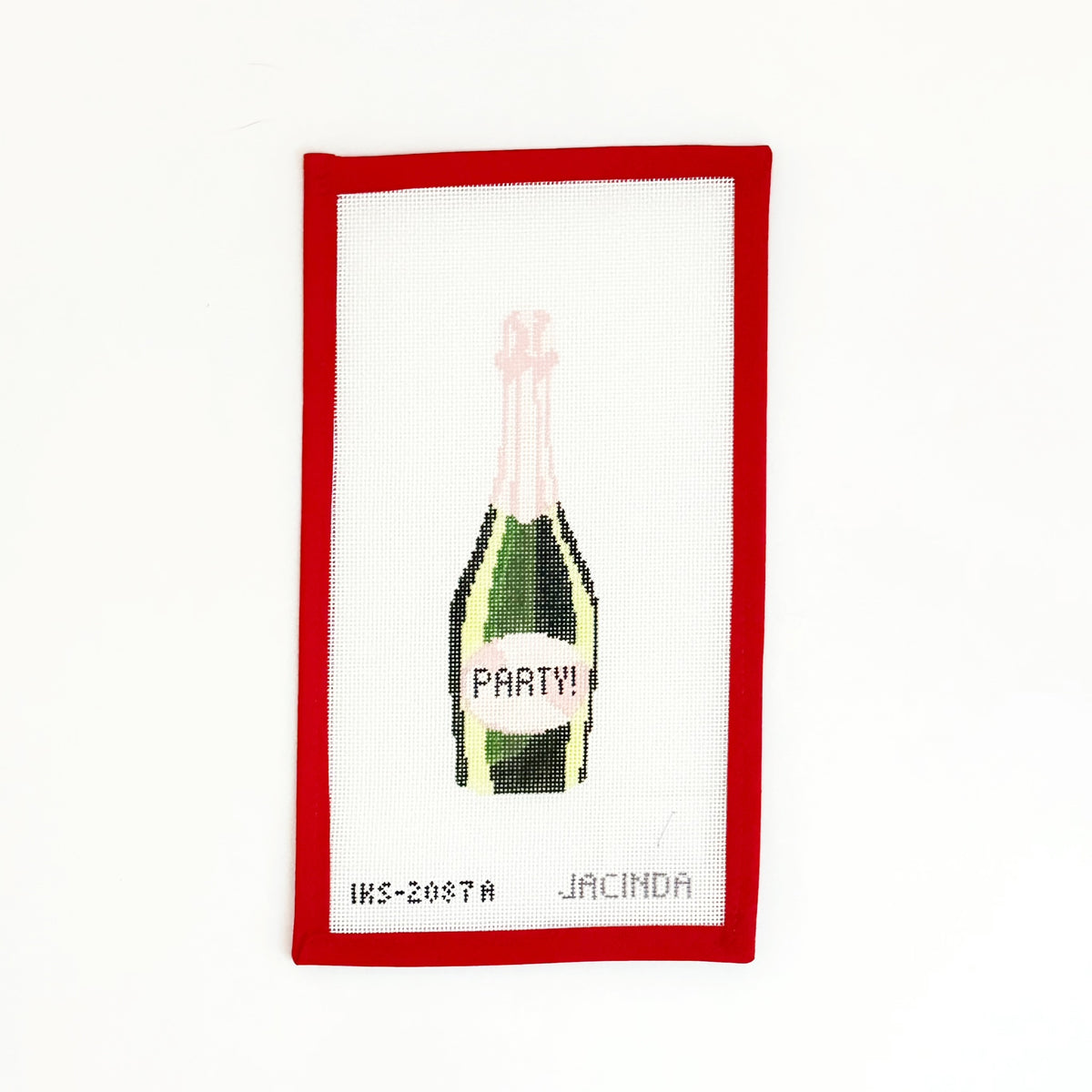 Party Champagne OrnamentInitial KCanvasThe Red Thread Atelier