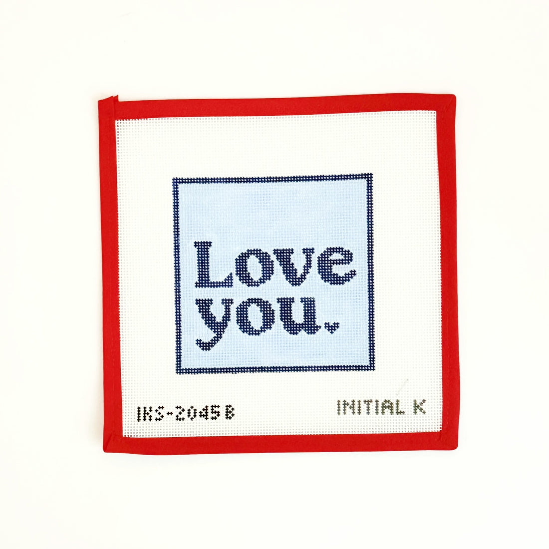 Love You - BlueInitial KCanvasThe Red Thread Atelier