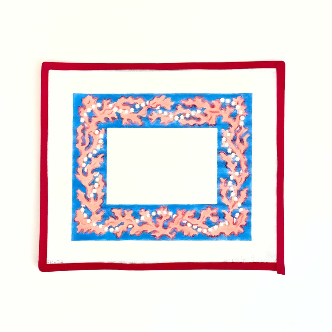 Frame - Bright Coral and PearlsKate DickersonCanvasThe Red Thread Atelier