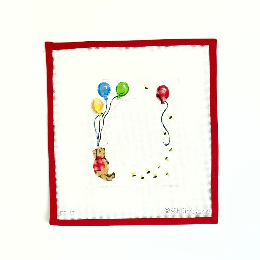 Frame - Winnie the Pooh with Balloons &amp; BeesKate DickersonCanvasThe Red Thread Atelier