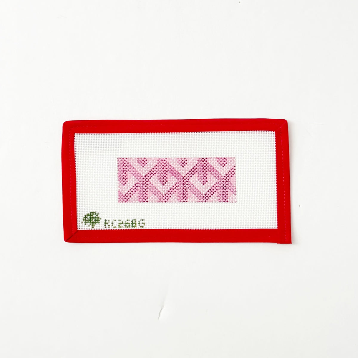 Goyard Keychain - PinkElm Tree NeedlepointCanvasThe Red Thread Atelier