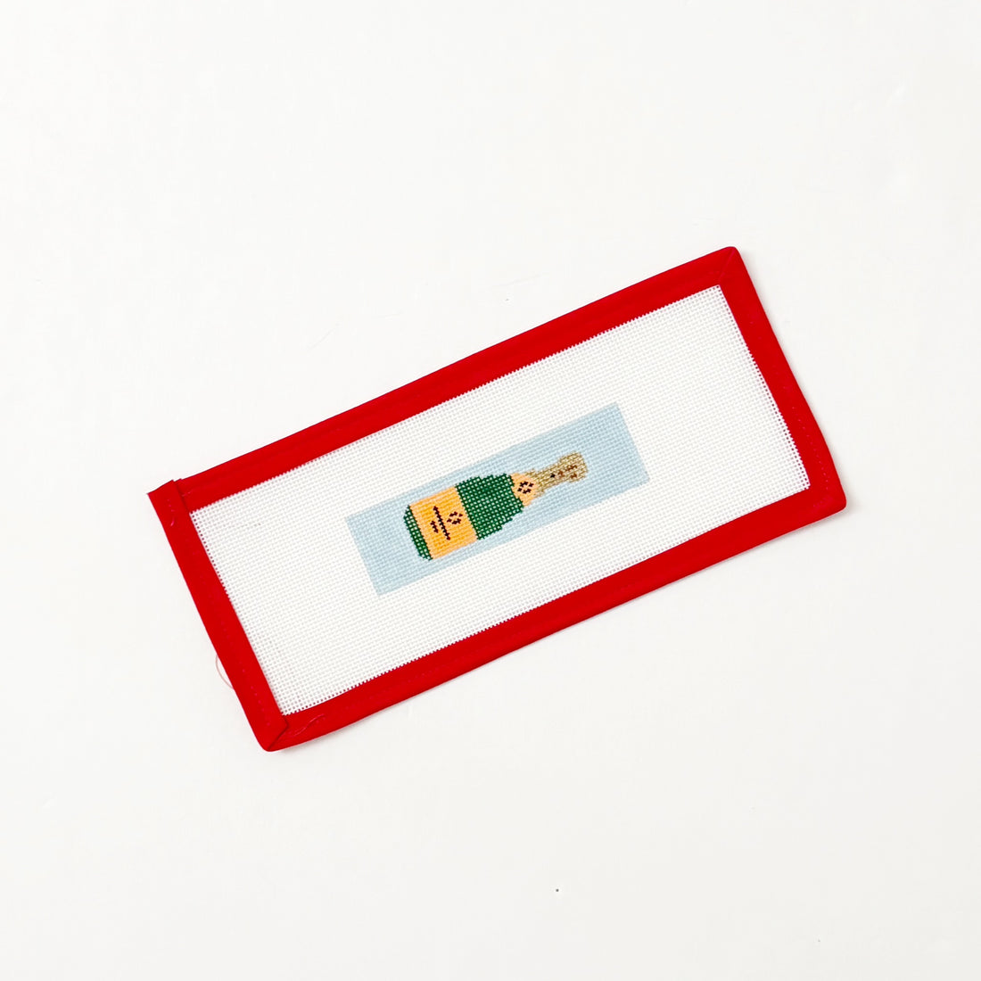 Champagne Bottle Keychain - BlueElm Tree NeedlepointCanvasThe Red Thread Atelier