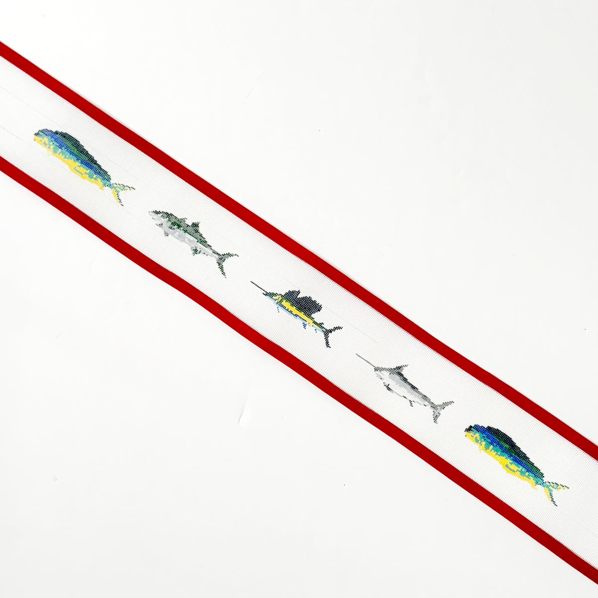 Saltwater Fish Belt - Medium VersionElm Tree NeedlepointCanvasThe Red Thread Atelier