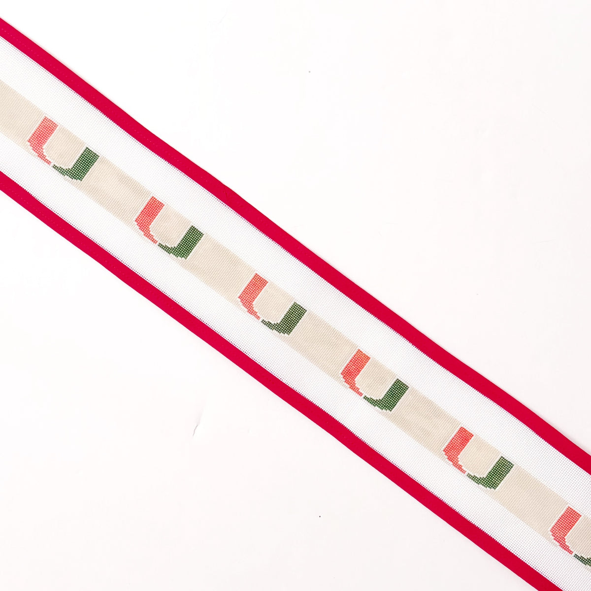 University of Miami Logo BeltElm Tree NeedlepointCanvasThe Red Thread Atelier