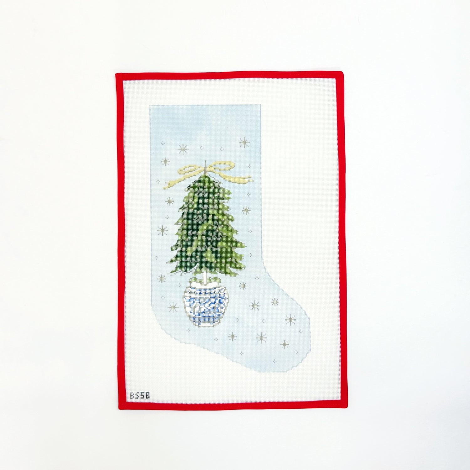 Topiary Christmas Tree Blue Stocking