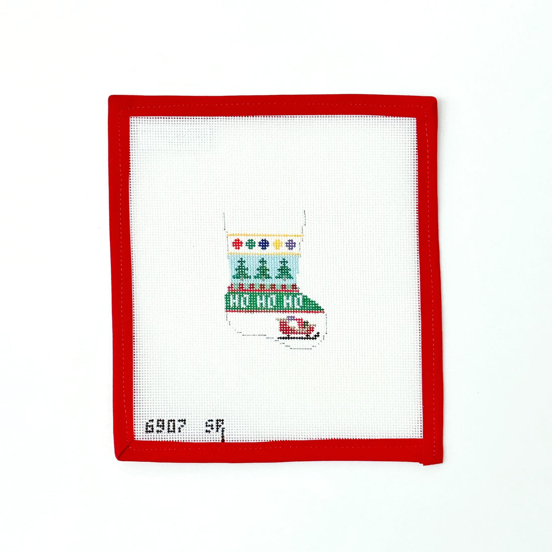 Ho Ho Ho Micro Stocking OrnamentSusan RobertsCanvasThe Red Thread Atelier