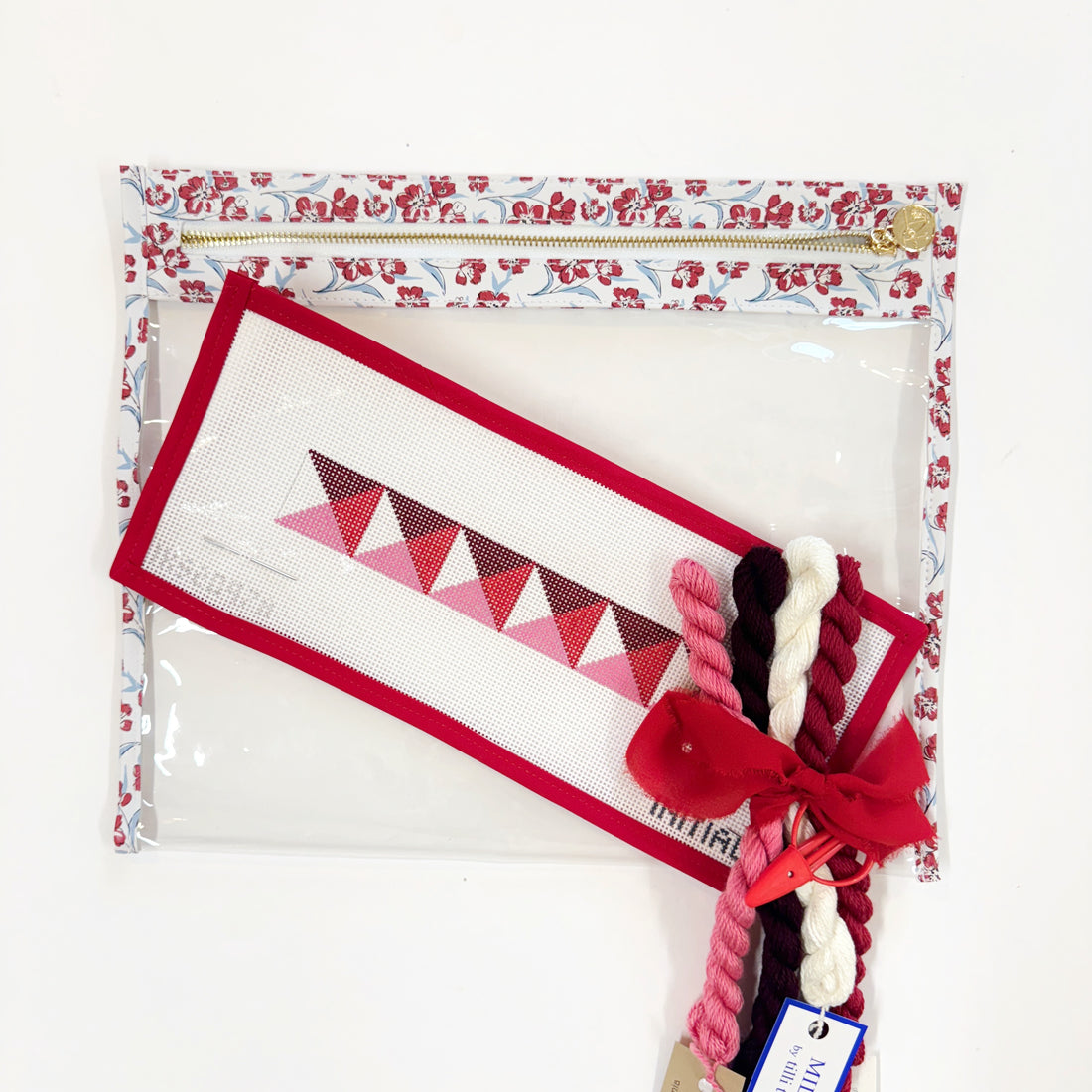 Ultimate Needlepoint Travel Kit - Red Geo Key Fob