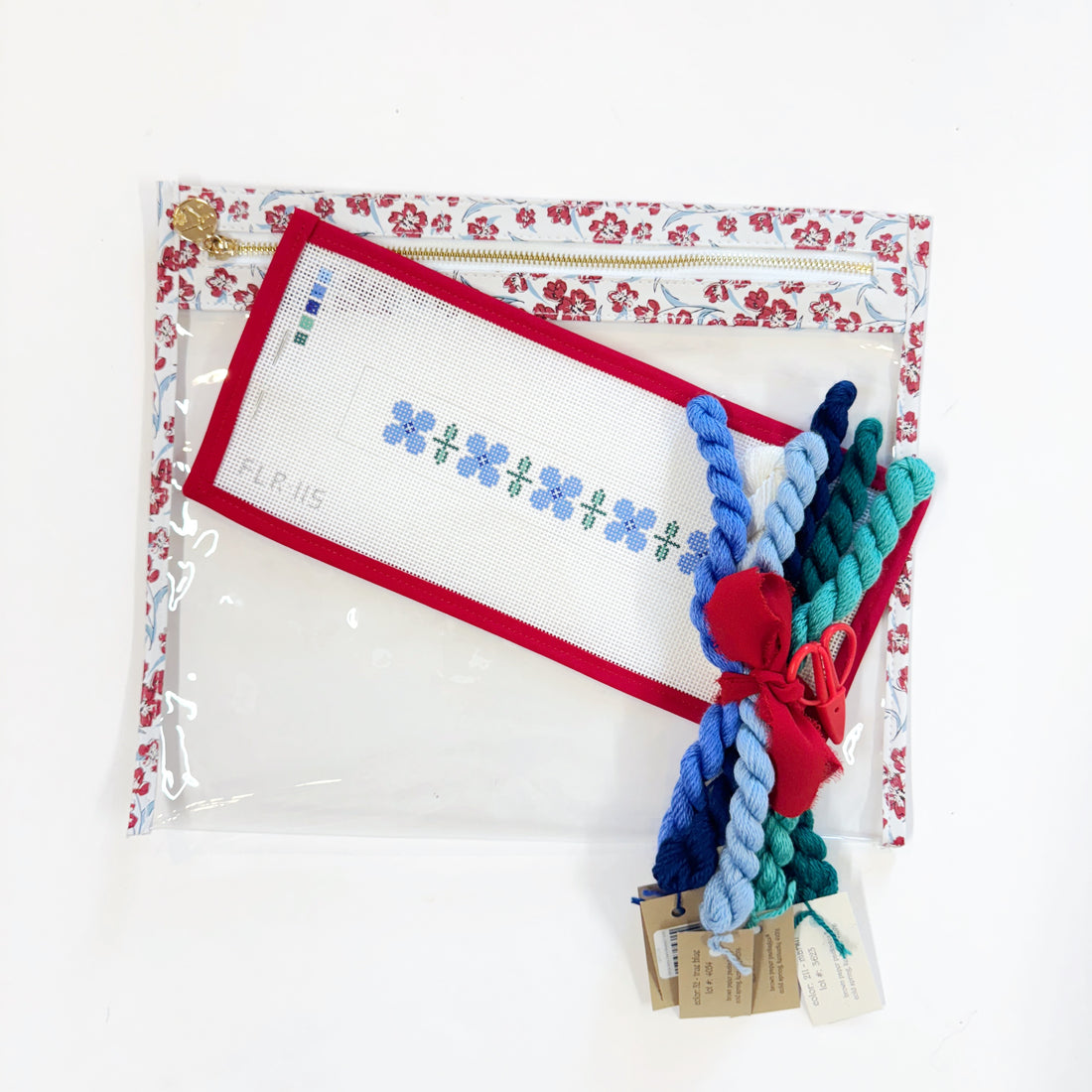 Ultimate Needlepoint Travel Kit - Blue Bloom Key Fob