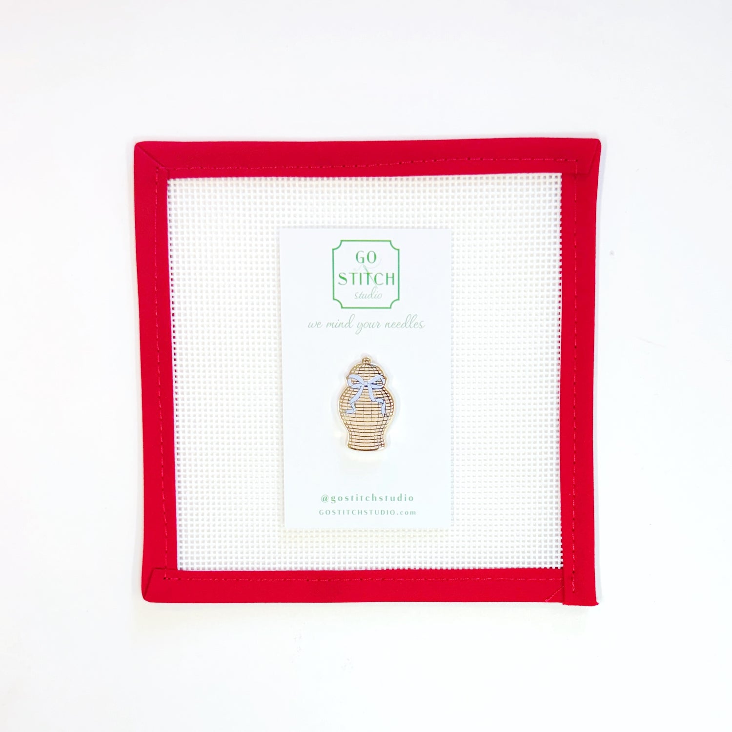 Rattan Ginger Jar Needle Minder