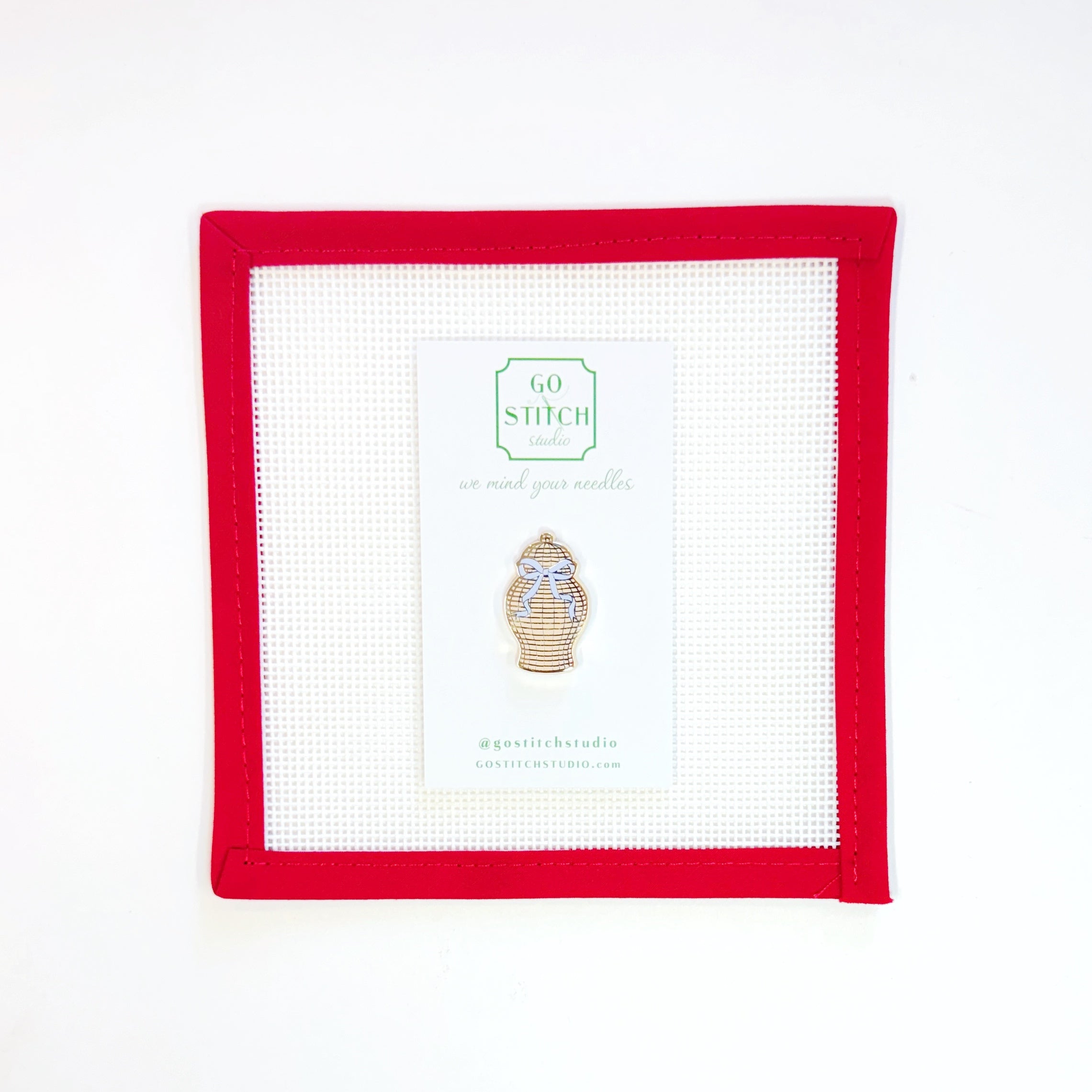 Rattan Ginger Jar Needle Minder