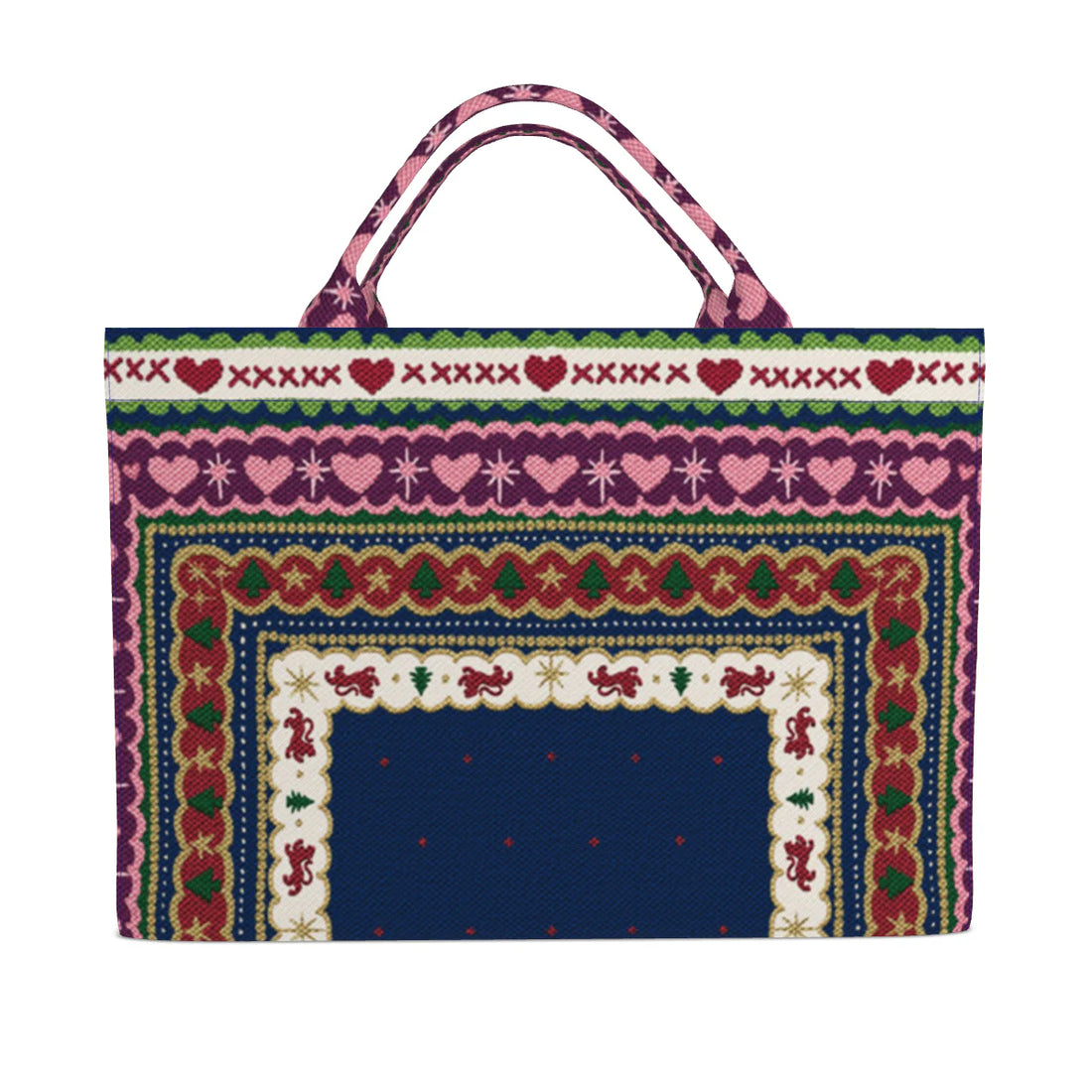 Jumbo Slouchy Denim Tote - Fair Isle