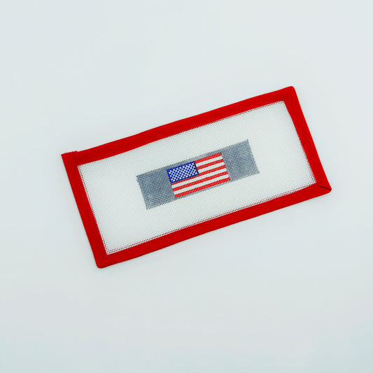 American Flag - Flat Key Fob - gray