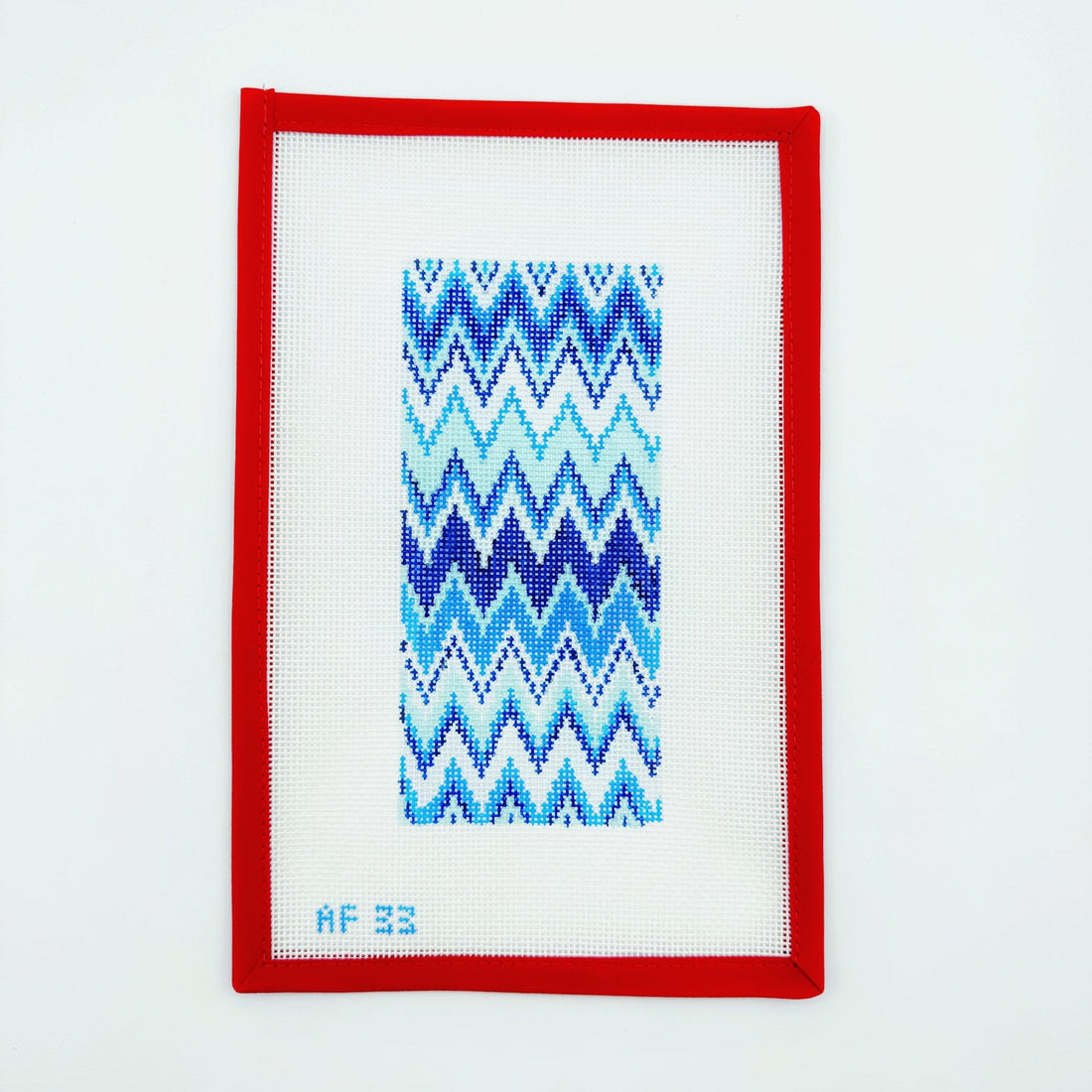 Blue Zig Zag EyeglassAnne Fisher NeedlepointCanvasThe Red Thread Atelier