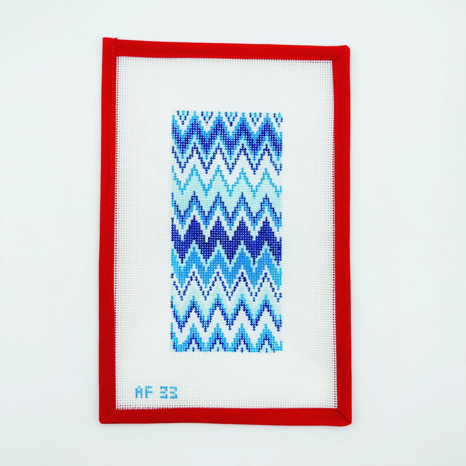 Blue Zig Zag EyeglassAnne Fisher NeedlepointCanvasThe Red Thread Atelier