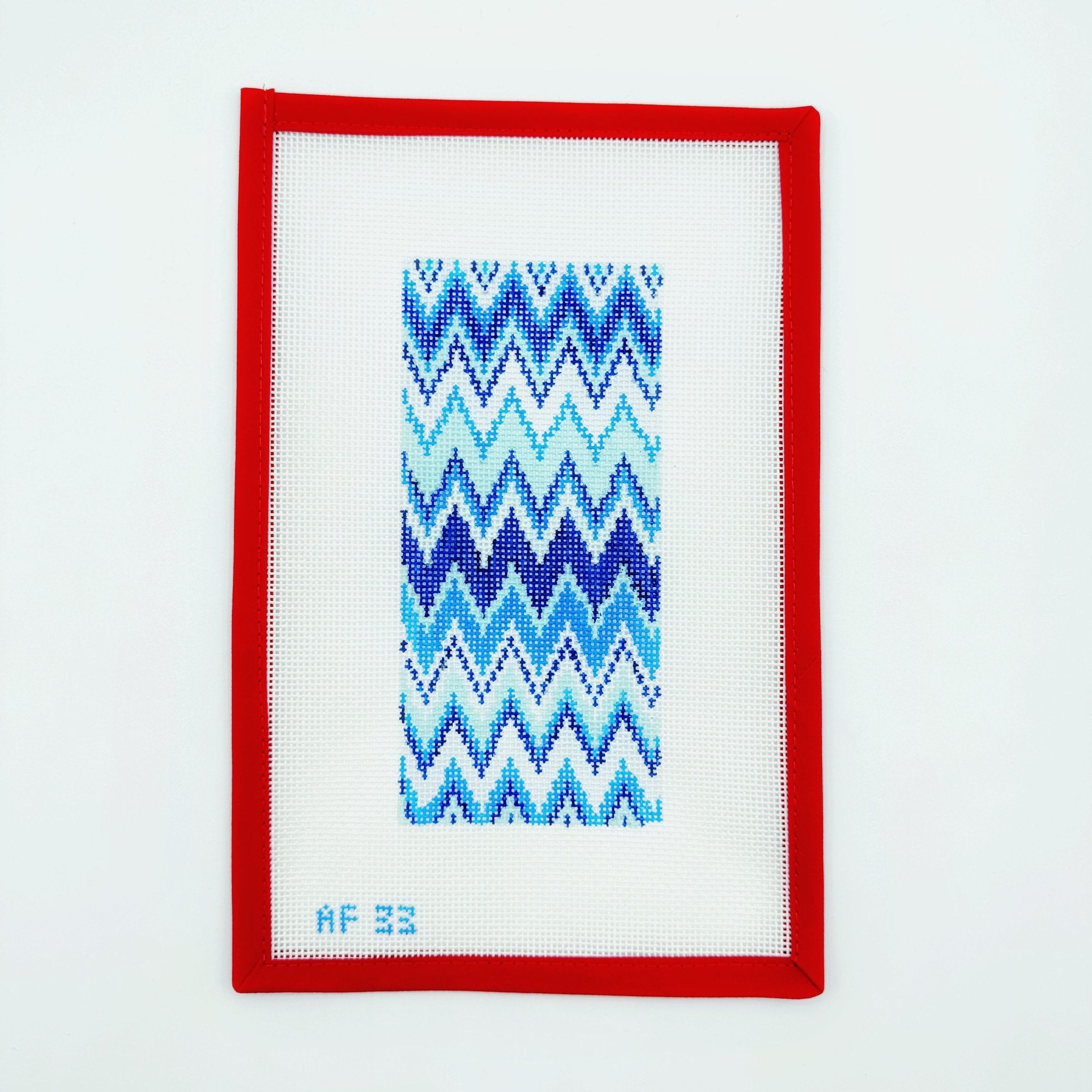 Blue Zig Zag EyeglassAnne Fisher NeedlepointCanvasThe Red Thread Atelier
