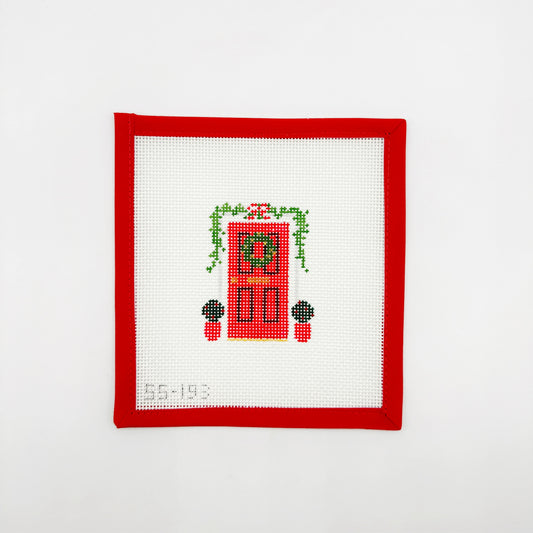 Red Christmas Door w Stitch Guide