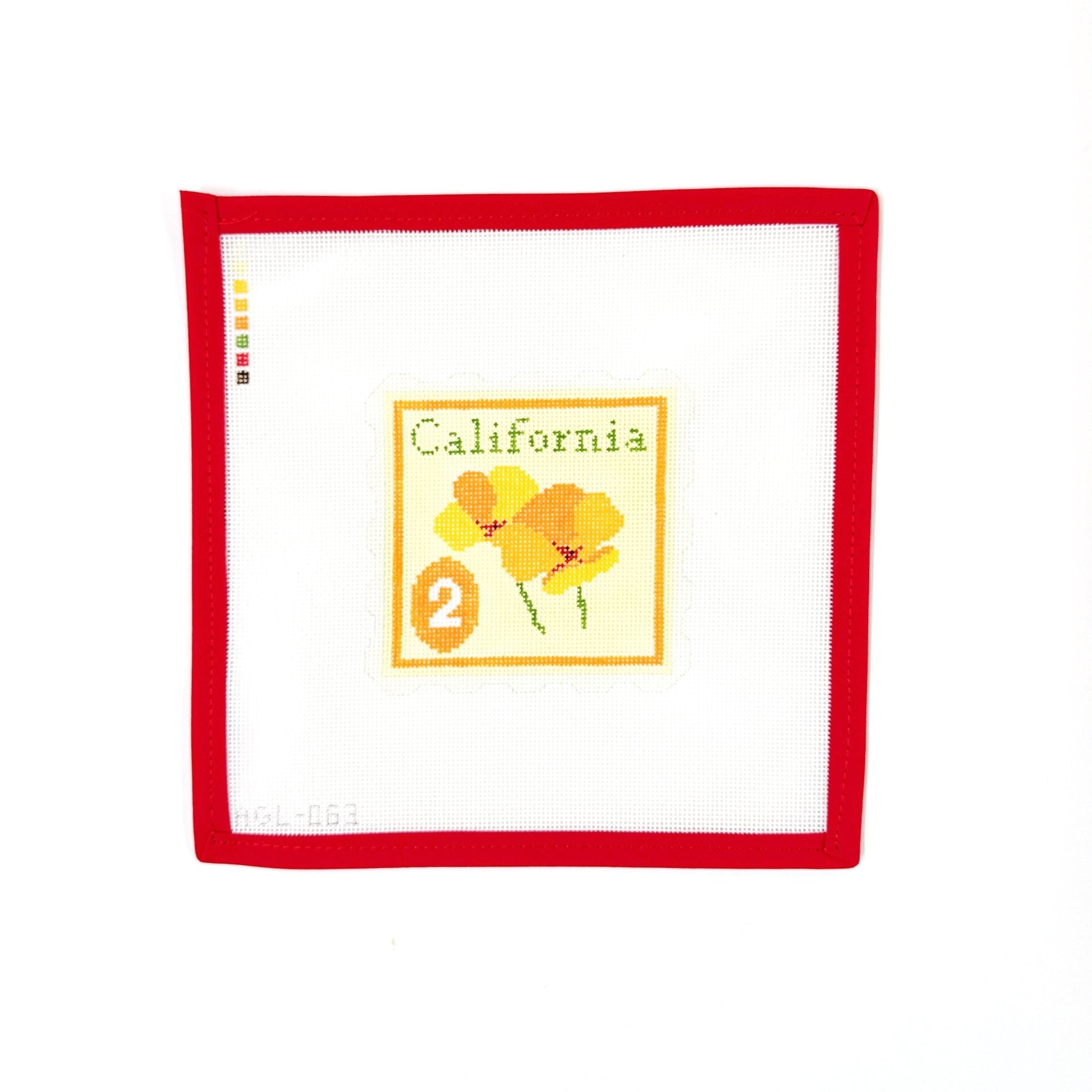 California Poppy StampDogwood NeedlepointCanvasThe Red Thread Atelier