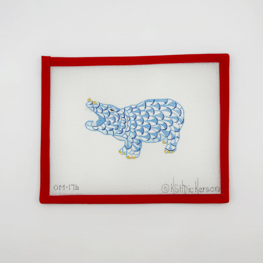 Herend Hippo, blue (small)