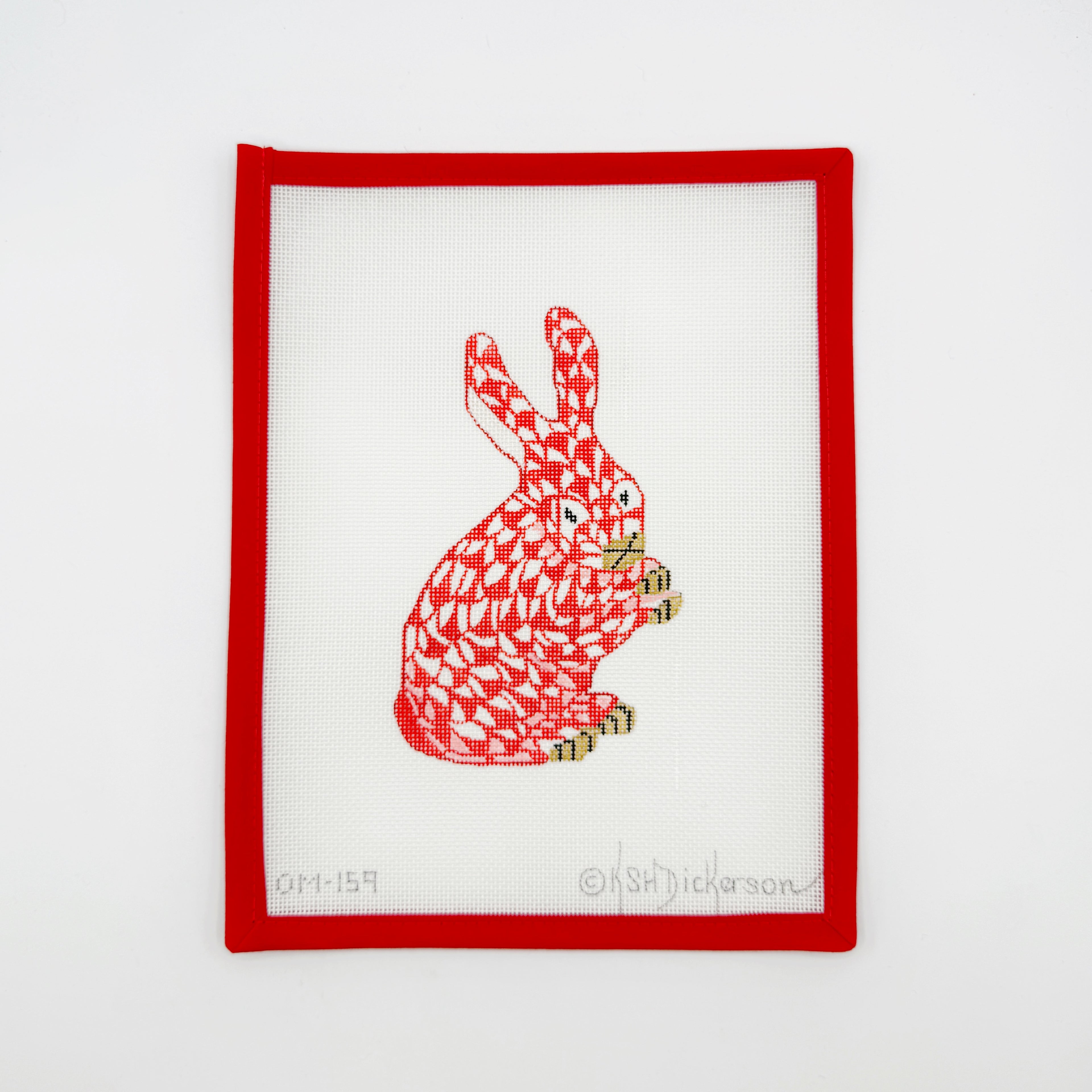 Herend Style Bunny, red standing