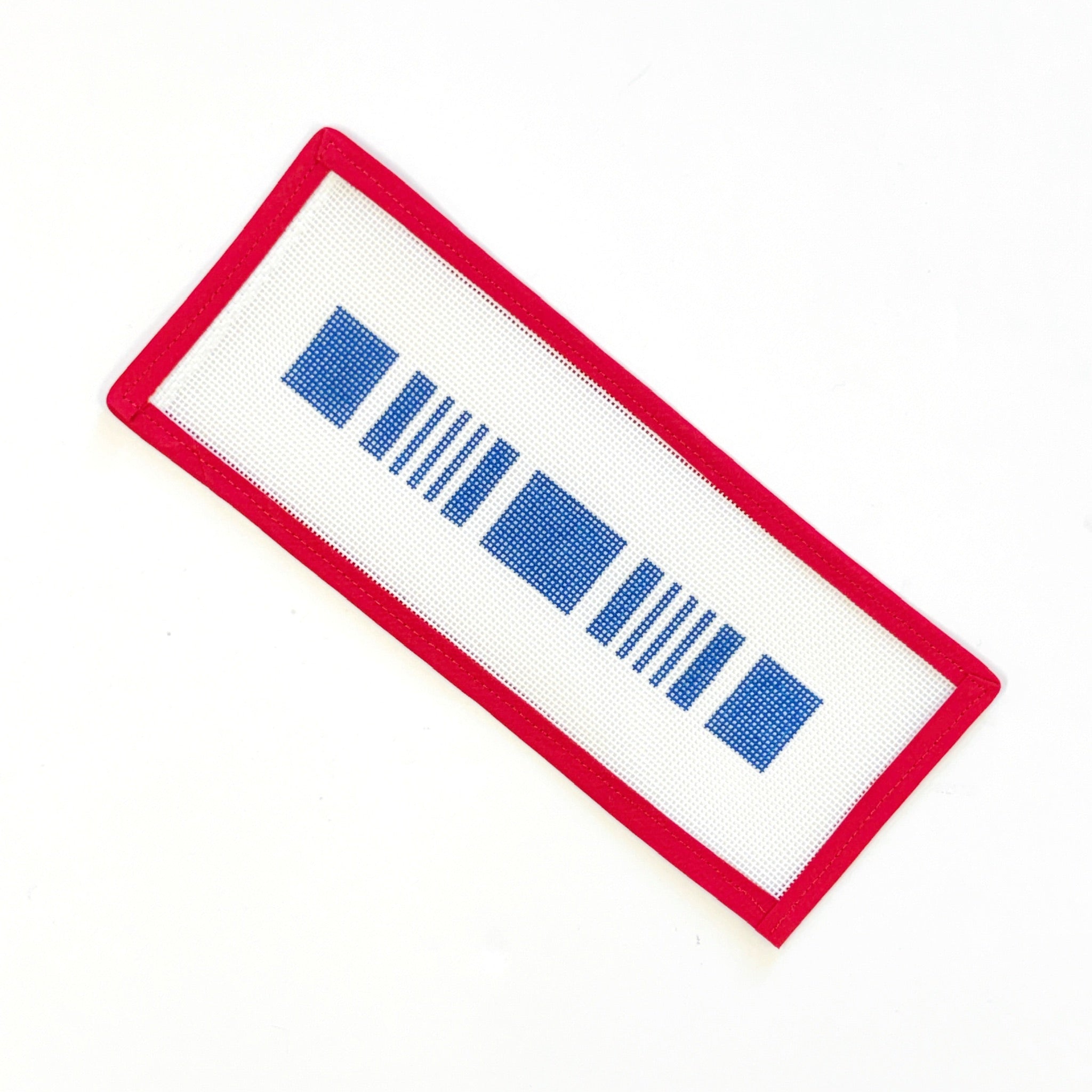 Ticking Stripe Key FobLittle stitches needleworksCanvasThe Red Thread Atelier