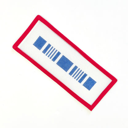 Ticking Stripe Key FobLittle stitches needleworksCanvasThe Red Thread Atelier