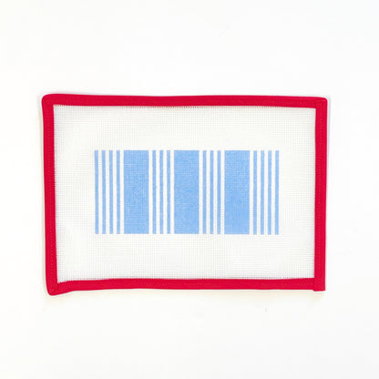 Ticking Stripe Eyeglass Case - Delft blueLittle stitches needleworksCanvasThe Red Thread Atelier