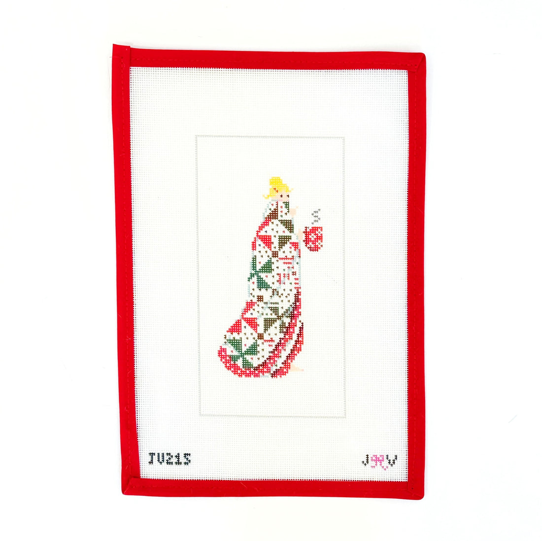 Christmas Quilt WomanJennifer Vallez NeedlepointCanvasThe Red Thread Atelier