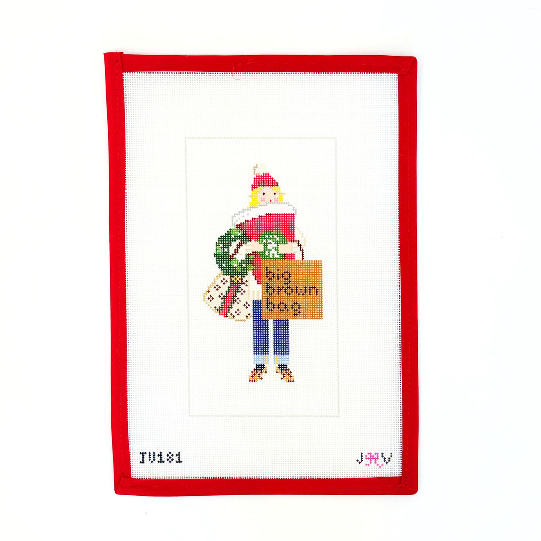 Christmas ShopperJennifer Vallez NeedlepointCanvasThe Red Thread Atelier