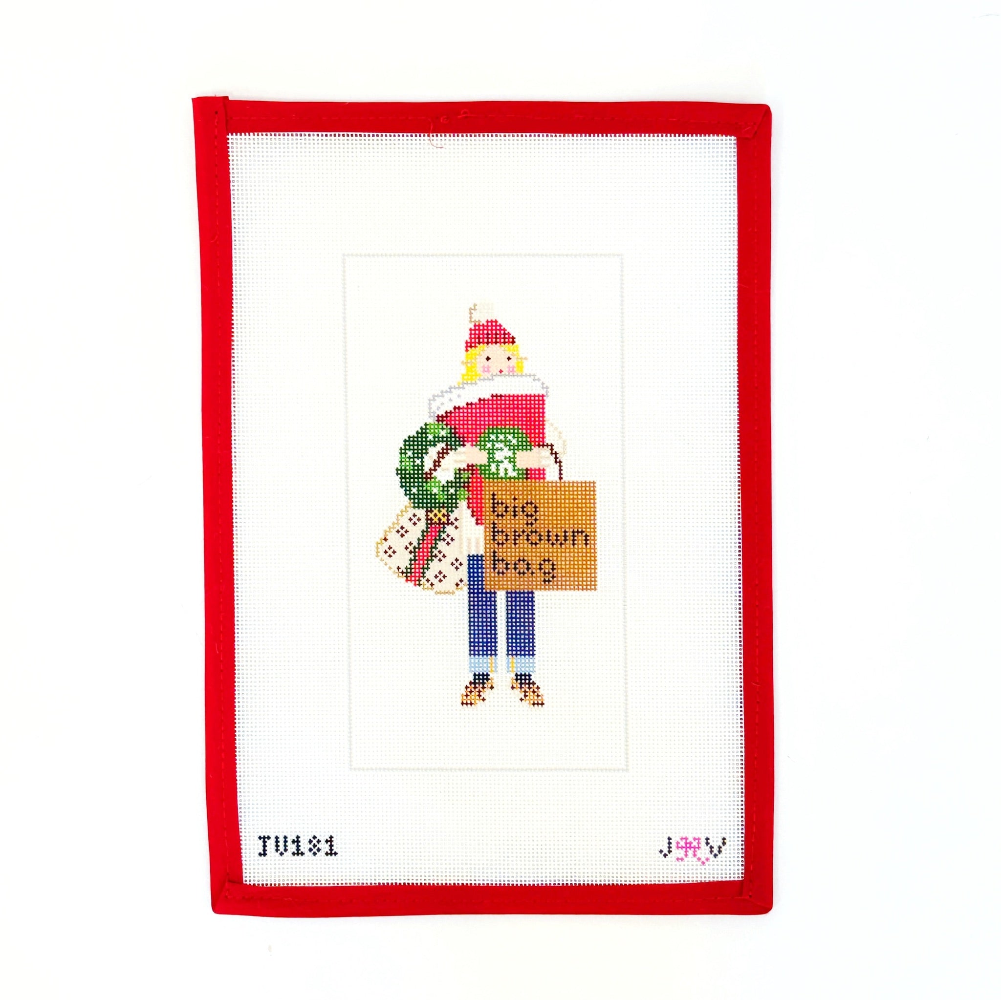 Christmas ShopperJennifer Vallez NeedlepointCanvasThe Red Thread Atelier