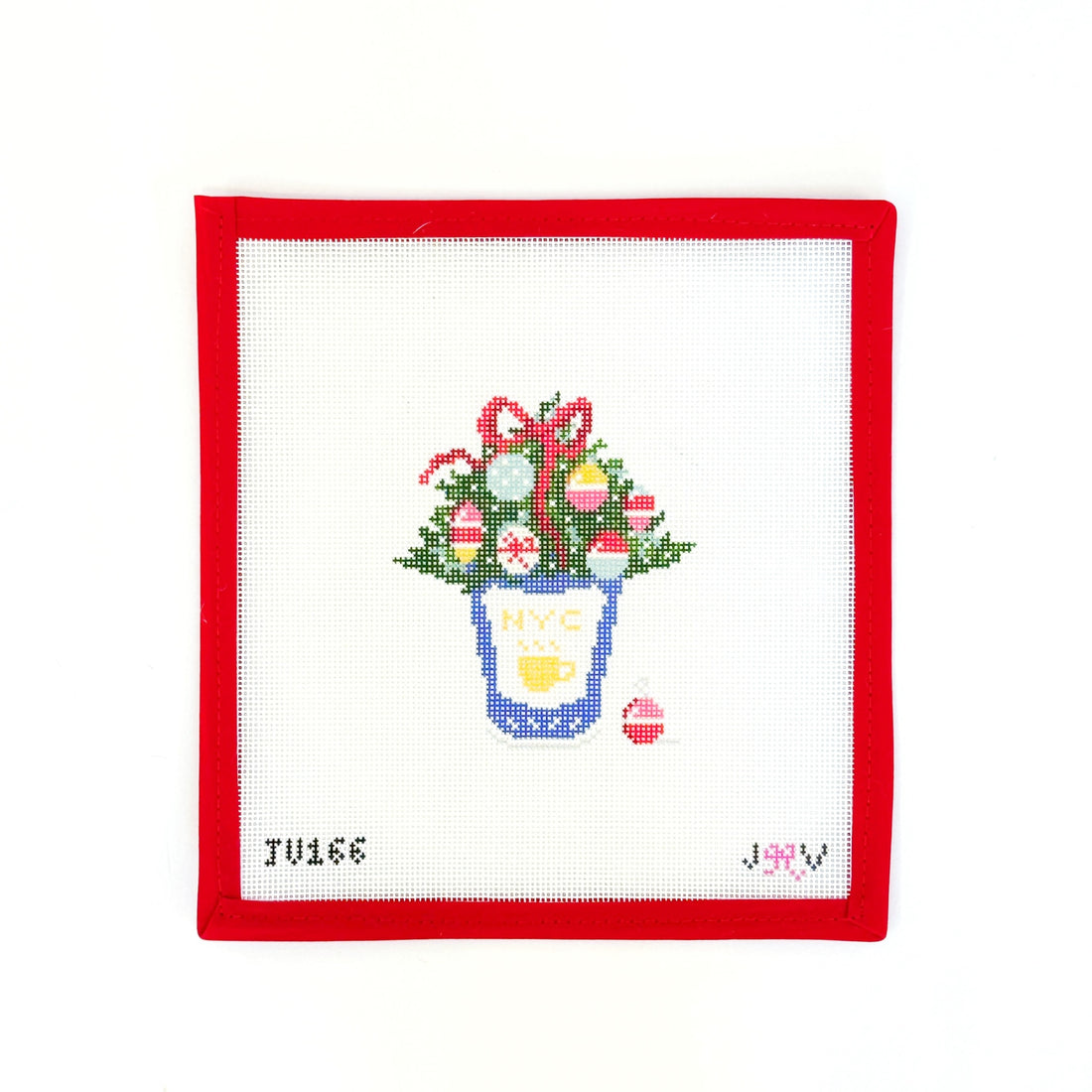 NYC Christmas CoffeeJennifer Vallez NeedlepointCanvasThe Red Thread Atelier