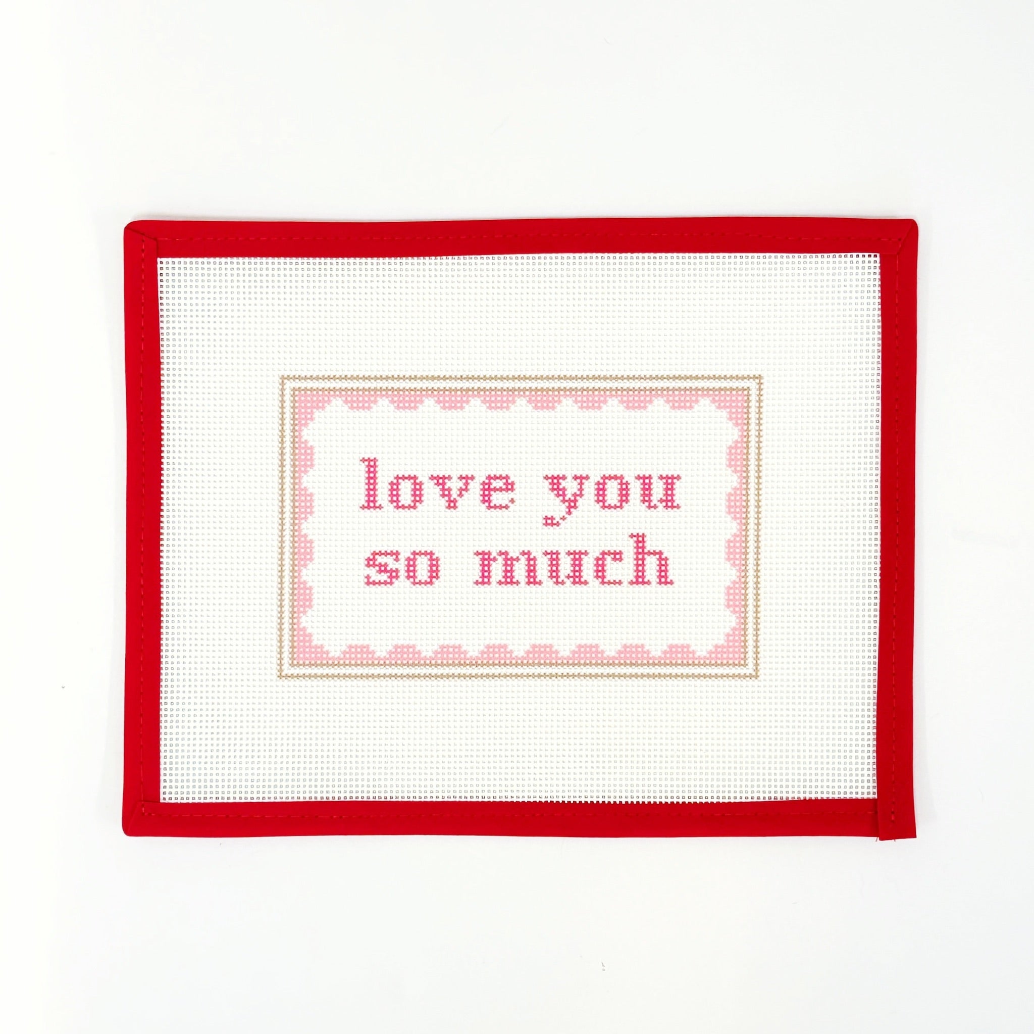 Love You So Much - blushLittle stitches needleworksCanvasThe Red Thread Atelier