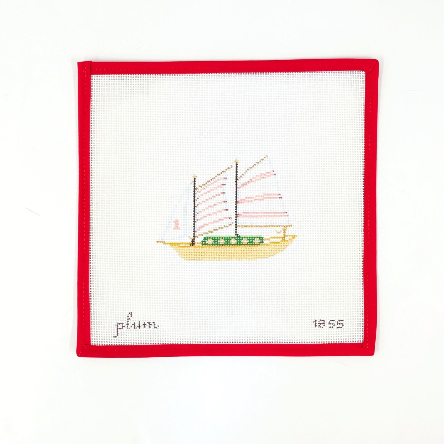 Pink Stripe SailboatPlum StitcheryCanvasThe Red Thread Atelier