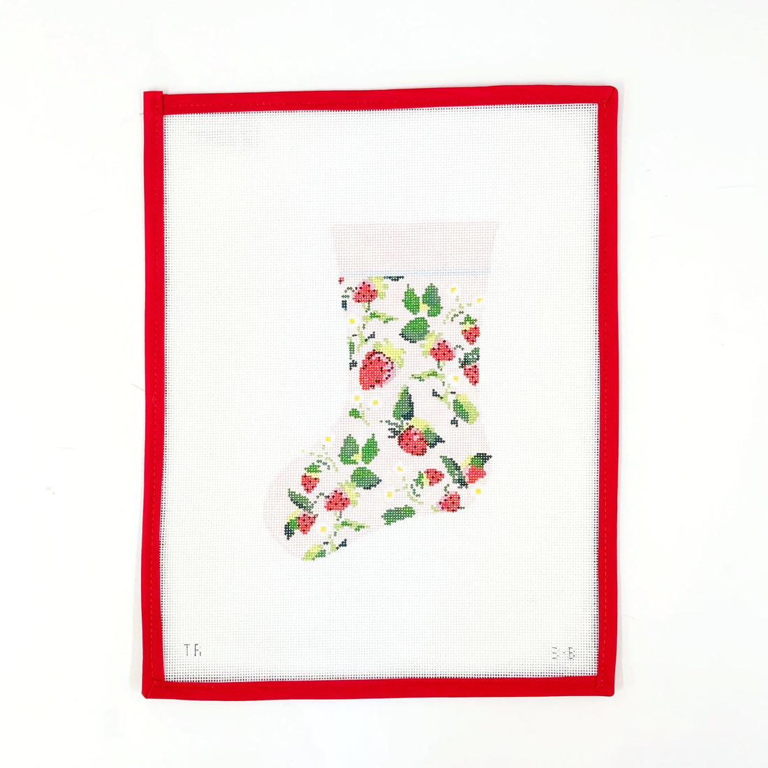 Strawberries Mini StockingPlum StitcheryCanvasThe Red Thread Atelier