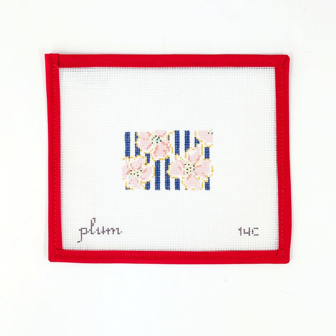 Coral &amp; Gold Flowers InsertPlum StitcheryCanvasThe Red Thread Atelier