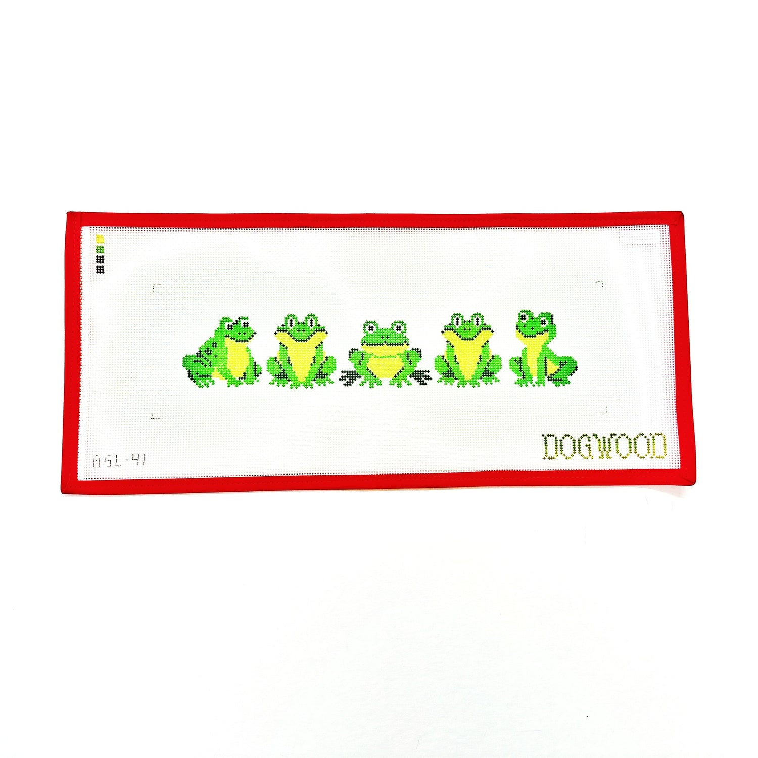 Frogs In A LineDogwood NeedlepointCanvasThe Red Thread Atelier