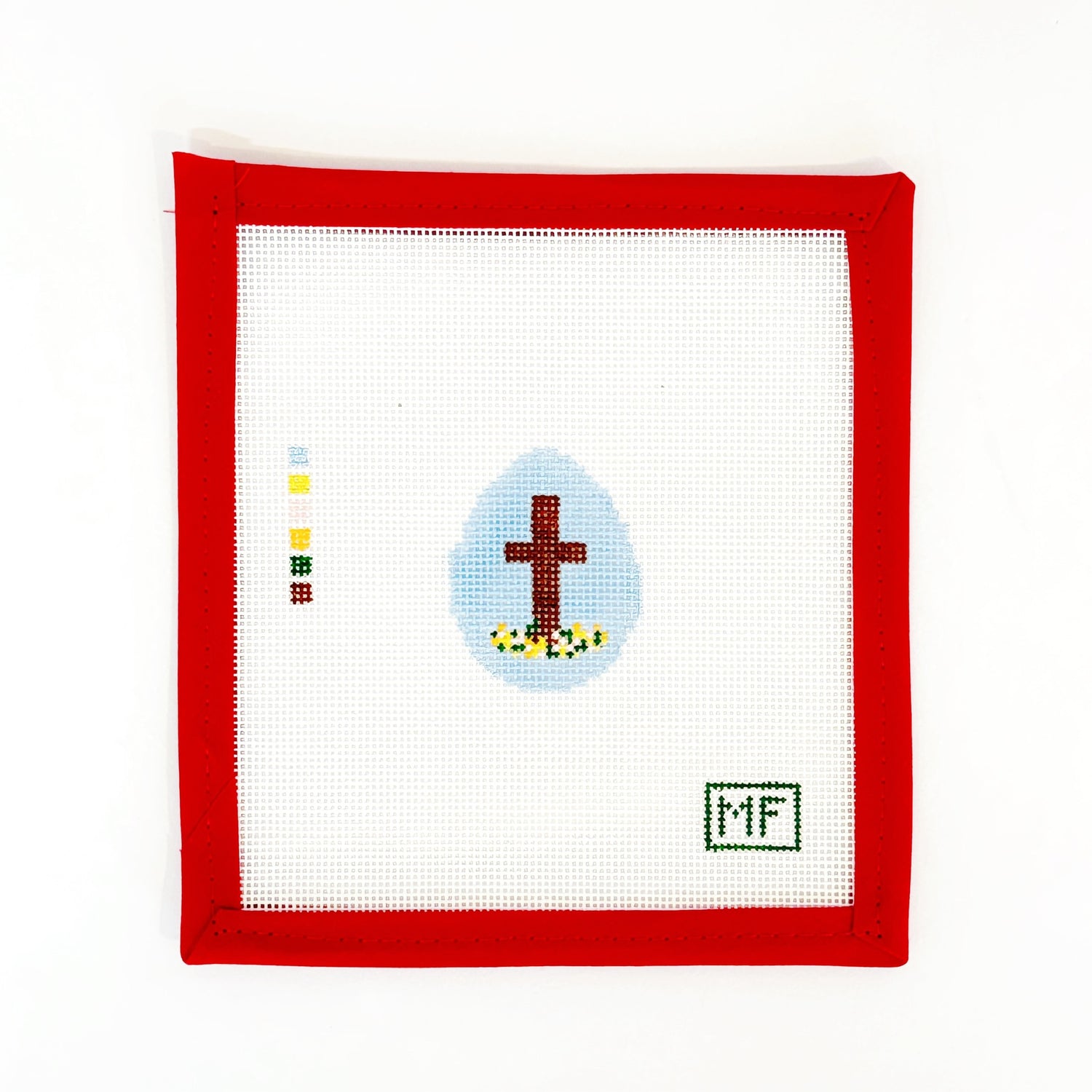 Cross w Flowers Easter Egg MiniMeg FrancezCanvasThe Red Thread Atelier