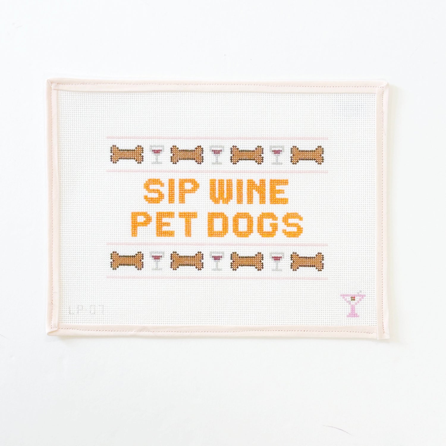 Sip Wine Pet DogsSaturnalia StitchingCanvasThe Red Thread Atelier
