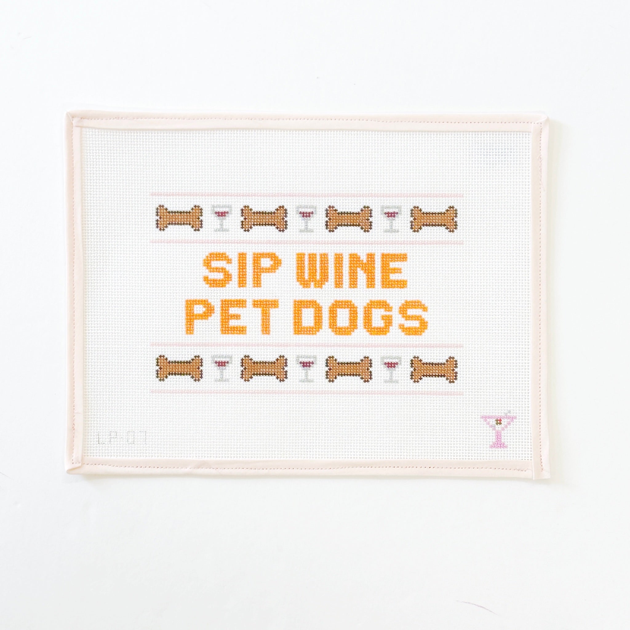 Sip Wine Pet DogsSaturnalia StitchingCanvasThe Red Thread Atelier