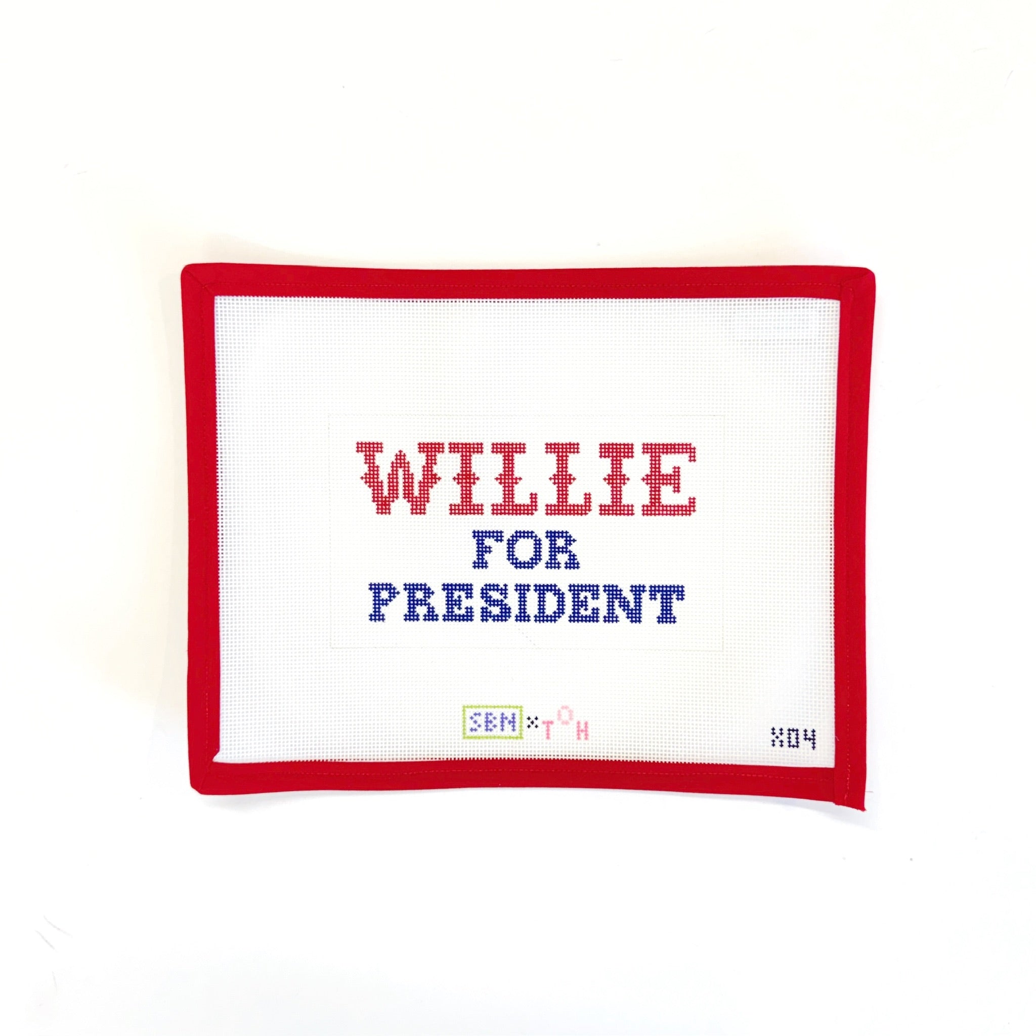 Willie for PresidentSusan Battle NeedlepointCanvasThe Red Thread Atelier