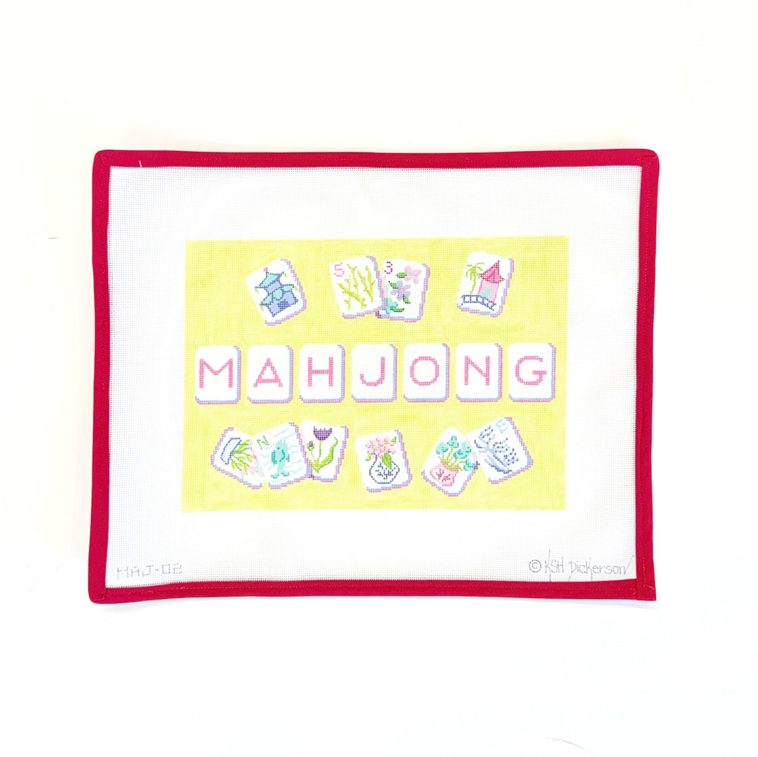 Mahjong Tile Bag - Chinoiserie on LimeKate DickersonCanvasThe Red Thread Atelier