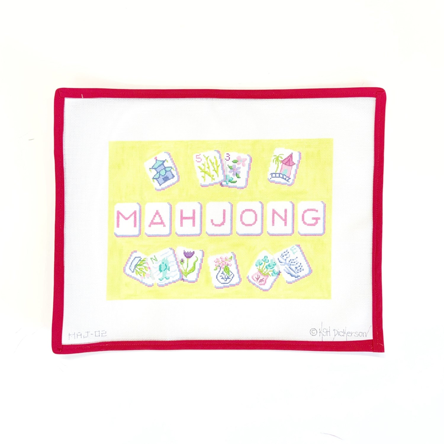 Mahjong Tile Bag - Chinoiserie on LimeKate DickersonCanvasThe Red Thread Atelier