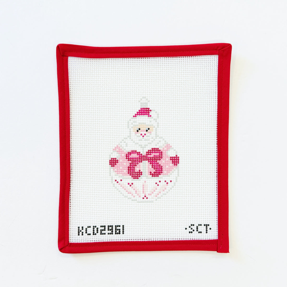 Santa w Pink BowKCNCanvasThe Red Thread Atelier